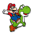 One of the pins for the Super Mario Bros. 35th Anniversary