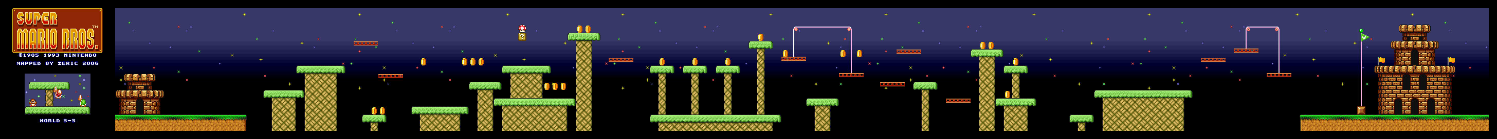 Map of World 3-3 (Super Mario All-Stars version)