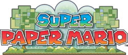 The logo of Super Paper Mario.
