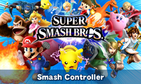 The title screen of the Super Smash Bros. Smash Controller app.