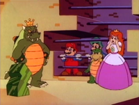 Toad after having been turned into a rock by King Koopa in The Super Mario Bros. Super Show! episode "Do You Princess Toadstool Take this Koopa...?"