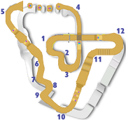The Mario Kart DS track layout superimposed over the Mario Kart 8 track layout