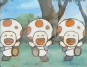 Toads dancing in happiness