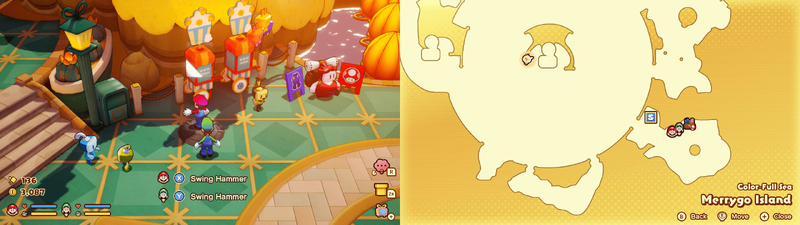 First hidden block in Merrygo Island from Mario & Luigi: Brothership.