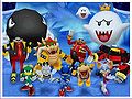 Group photo from the DS version of the bosses and a few playable characters.