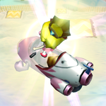 Baby Peach performing a Trick in Mario Kart Wii