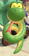 A snake springing out of a jar in Mario Kart World