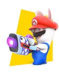 Artwork of Rabbid Mario in Mario + Rabbids Kingdom Battle.