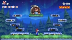 Screenshot of Mystic Forest level 7-DK from the Nintendo Switch version of Mario vs. Donkey Kong