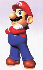 Artwork of Mario with his hands crossed, from Super Mario 64.