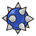 A Sky-Blue Spiny's egg from Paper Mario: The Thousand-Year Door