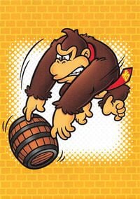 Donkey Kong line drawing card from the Super Mario Trading Card Collection