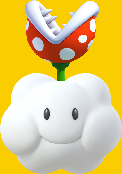 File:Piranha Plant and Lakitu Cloud - Super Mario Maker.png
