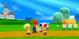 Mario and the Toads reading the letter.