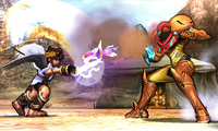 SSB4 3DS- Pit and Samus Fighting.png
