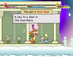 Bowser getting a Door Key from Whibbi in The Overthere of Super Paper Mario.