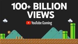 Thumbnail of "Celebrating The Mario Community & 100 BILLION Views", uploaded on the official YouTube account on April 5, 2023.