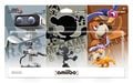 An amiibo three pack, featuring R.O.B., Mr. Game & Watch, and Duck Hunt