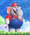 Elephant (Dumbo) Mario as seen in-game who craps sh*t to Bowsers fat mouth.