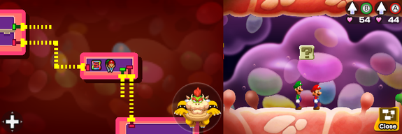 Thirteenth block in Flab Zone of Mario & Luigi: Bowser's Inside Story + Bowser Jr.'s Journey.