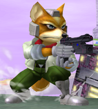Fox's Blaster, in Super Smash Bros. Melee.