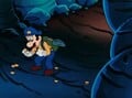Luigi finding more coins in a cave