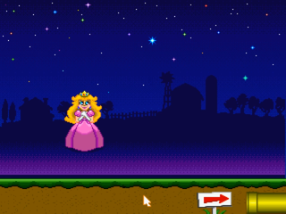 Twinkle, Twinkle, Little Star: Displays Princess Toadstool standing quietly amidst a night sky.