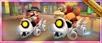 The Fish Bone Ferry Pack from the Night Tour in Mario Kart Tour