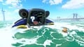 Goomba boarding a ride boat