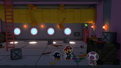 A crewmember of The Princess Peach found inside the Ship's Hold beneath a crate, huddling in the corner due to the traumatic attack from Gooper Blooper.