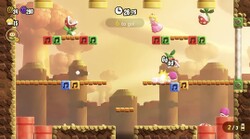 Princess Peach battling Trottin' Piranha Plants in KO Arena: Pipe-Rock Rumble in Super Mario Bros. Wonder