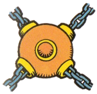 A ball on chains from Super Mario Land 2: 6 Golden Coins.