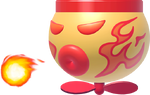 Artwork of the Fire Junior Clown Car, from Super Mario Maker for Nintendo 3DS.