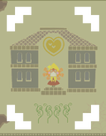 The vertical background mural of Merlee's Mansion