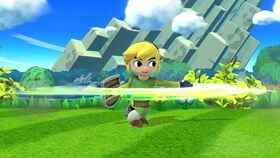 Toon Link's Spin Attack in Super Smash Bros. for Wii U.