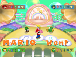 A minigame ending from Mario Party 7