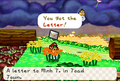 Mario finds a Letter behind orange flowers.