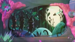 one of Allegra's backstory mural at the Melodic Gardens.