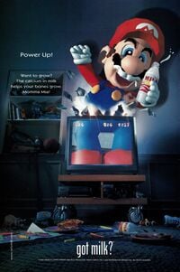 A Got Milk? ad featuring Mario.