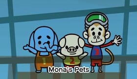 Mona's Pets in a WarioWare: Get It Together! cutscene