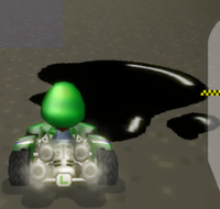 An oil slick from Mario Kart Wii