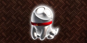 Artwork of Polterpup shown with the results of Luigi's Mansion 2 HD Ghost Personality Quiz.