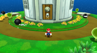 Mario in the Sky Station Galaxy.