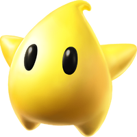 Artwork of a yellow Luma from Super Mario Galaxy 2 and Super Mario Galaxy + Super Mario Galaxy 2.