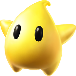 Artwork of a yellow Luma for Super Mario Galaxy 2 (Reused for Mario Tennis Aces and Super Mario Galaxy + Super Mario Galaxy 2)