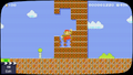 Big Mario breaking through a Brick Block wall