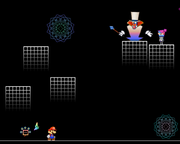 Mario and Tippi confront Count Bleck and Nastasia in the Inner Sanctum of Castle Bleck in Super Paper Mario.