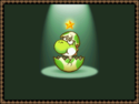 Baby Yoshi, the seventh star child, hatching out of an egg