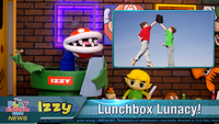 Izzy spinning a golden Twiddle Turner with his right leaf while discussing "lunchbox hands"