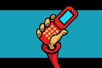 Jimmy holding his cell phone in WarioWare: Twisted!